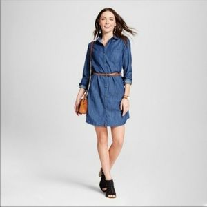 Merona Dark Denim Shirt Dress Size L